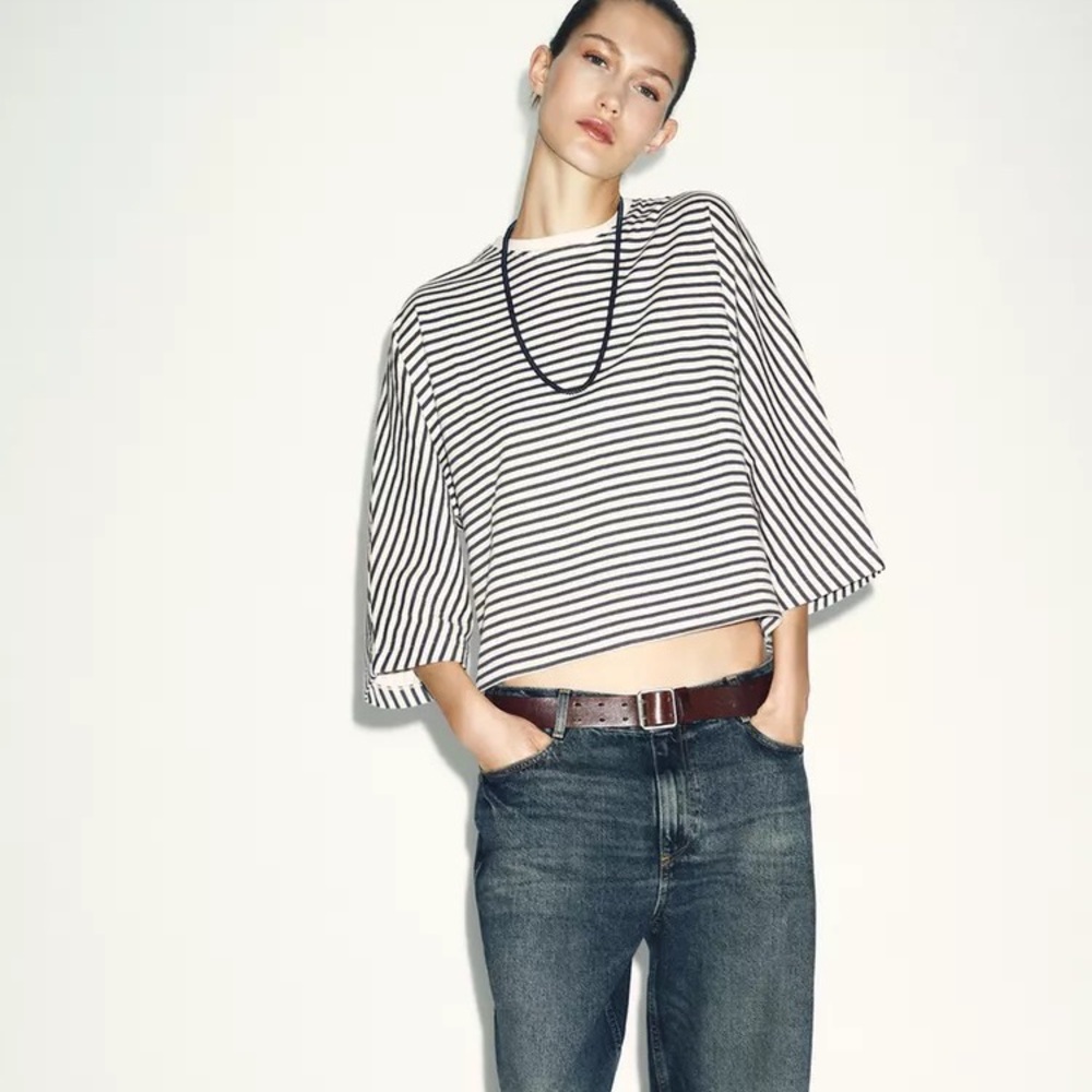ZARA OVERSIZED STRIPED T-SHIRT